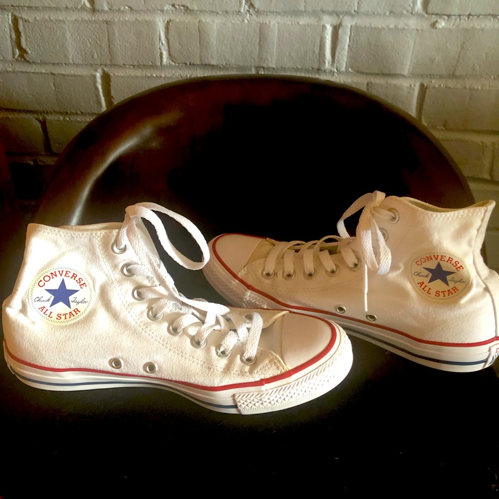 White Converse Allstar high tops